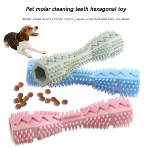 Dog Toothbrush Durable Dog Chew Toy Stick Soft Rubber