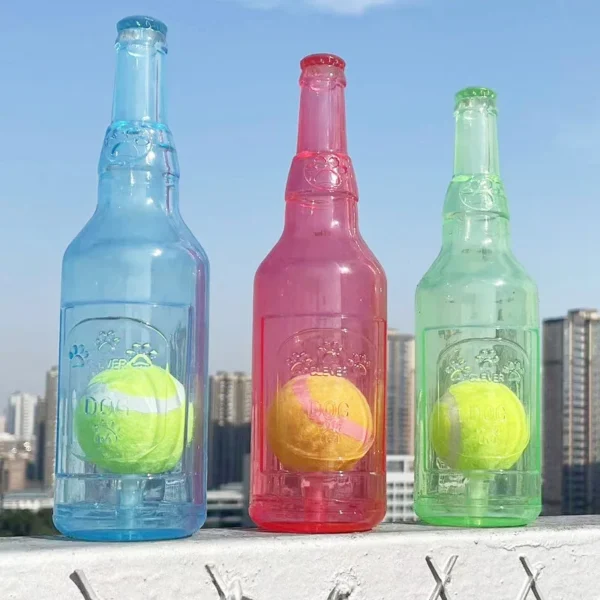 Dog Chew Toy Bite-resistance Beer Bottle with Tennis Ball - Image 5