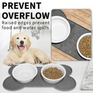 Pet Feeding Mat Silicone Dog Food Mat Anti-Slip And Waterproof