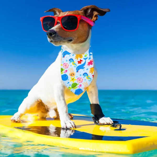 10PCS 2025New Dog Bandanas Beach Holiday - Image 5