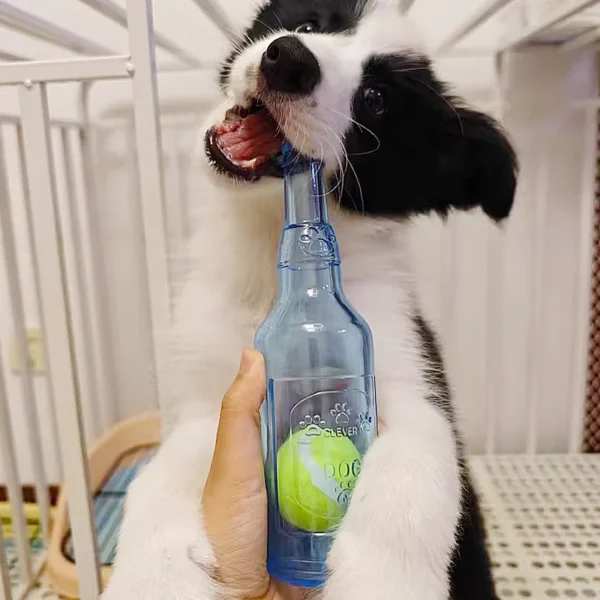 Dog Chew Toy Bite-resistance Beer Bottle with Tennis Ball - Image 3