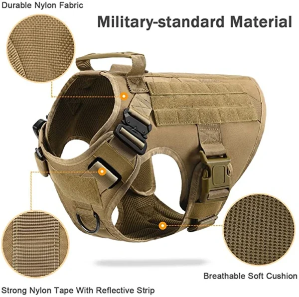 Tactical Military Vest Pet Training Dog Harness and Leash Set For All Breeds Dogs - Image 2