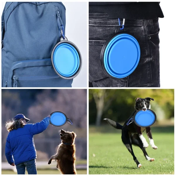 Collapsible Pet Silicone Food Water Bowl - Image 4