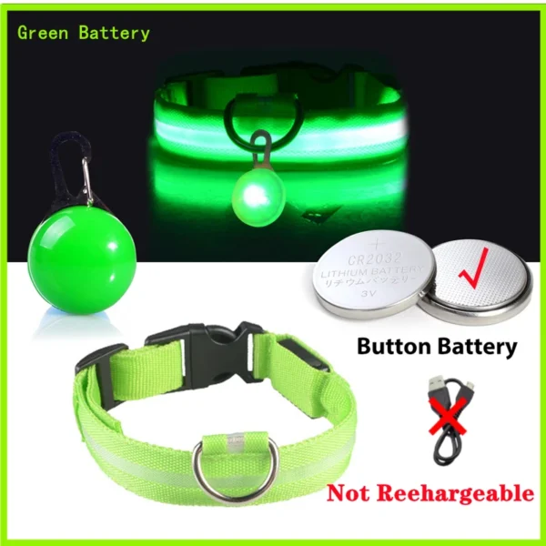 Usb Charging Glowing Dog Collar With Pendant Detachable - Image 5