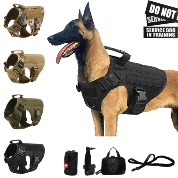 Tactical Military Vest Pet Training Dog Harness and Leash Set For All Breeds Dogs - Image 5