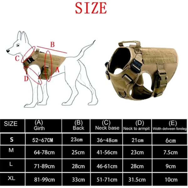Tactical Military Vest Pet Training Dog Harness and Leash Set For All Breeds Dogs - Image 6