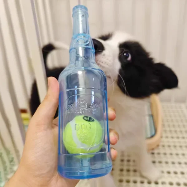 Dog Chew Toy Bite-resistance Beer Bottle with Tennis Ball - Image 9