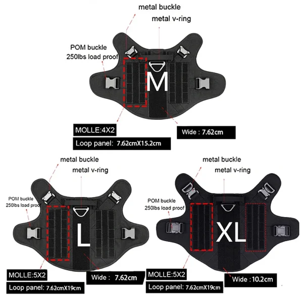 Tactical Military Vest Pet Training Dog Harness and Leash Set For All Breeds Dogs - Image 8