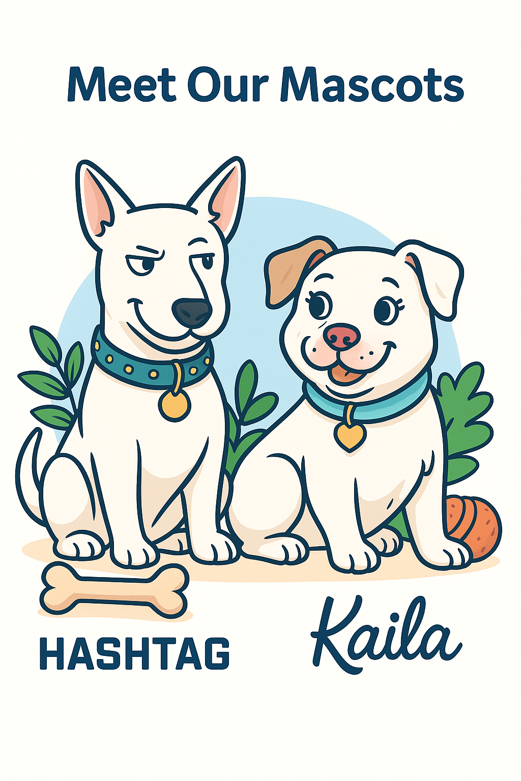 Hashtag and Kaila Mascots